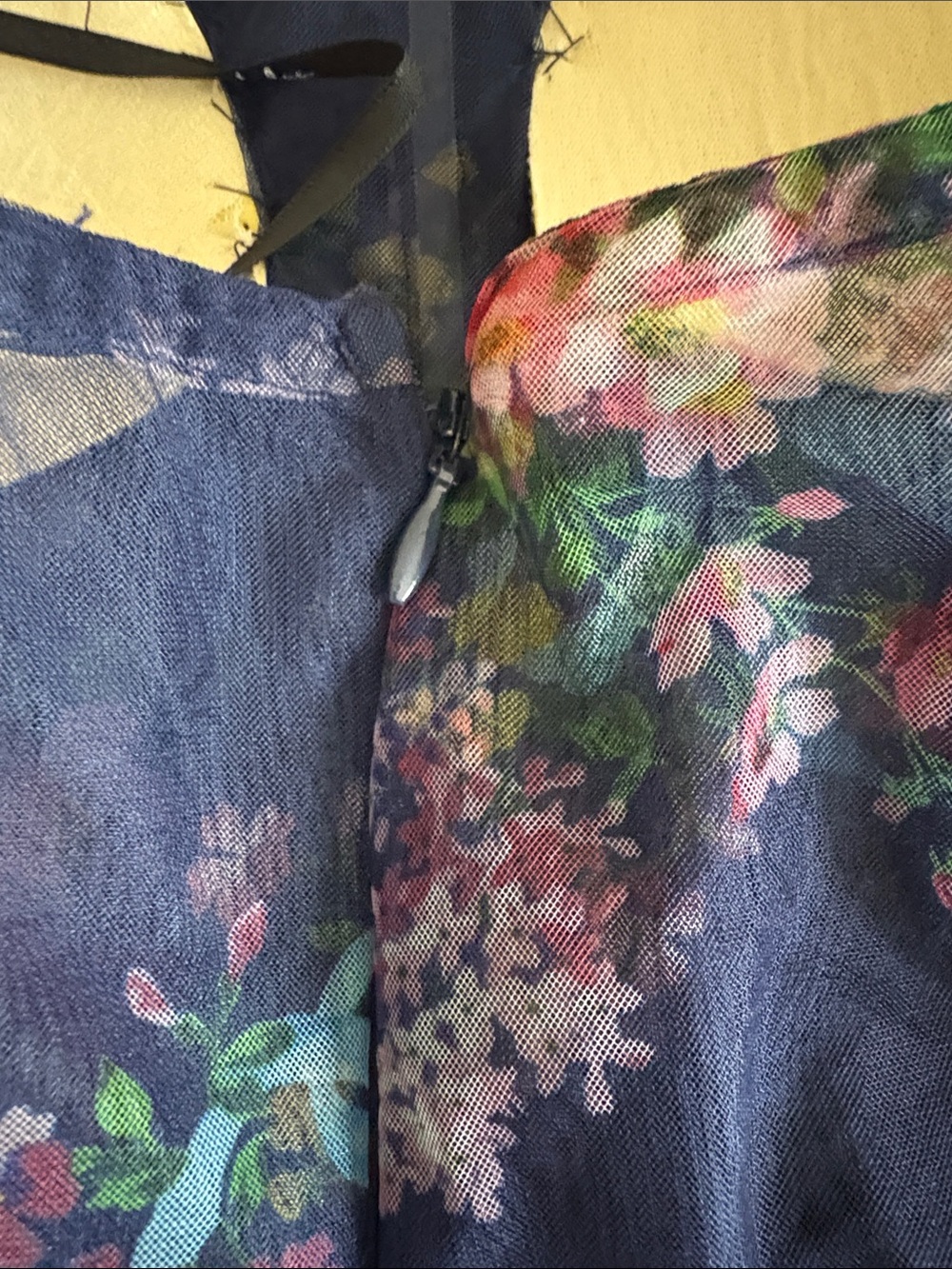 Lulu's Navy Floral Ruffled Strapless Dress - Picture 8 of 8